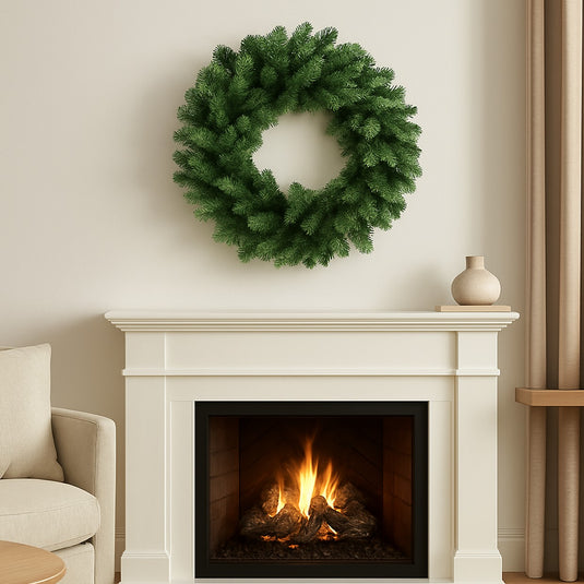 24" Warm White Pre Lit St. Moritz Wreath